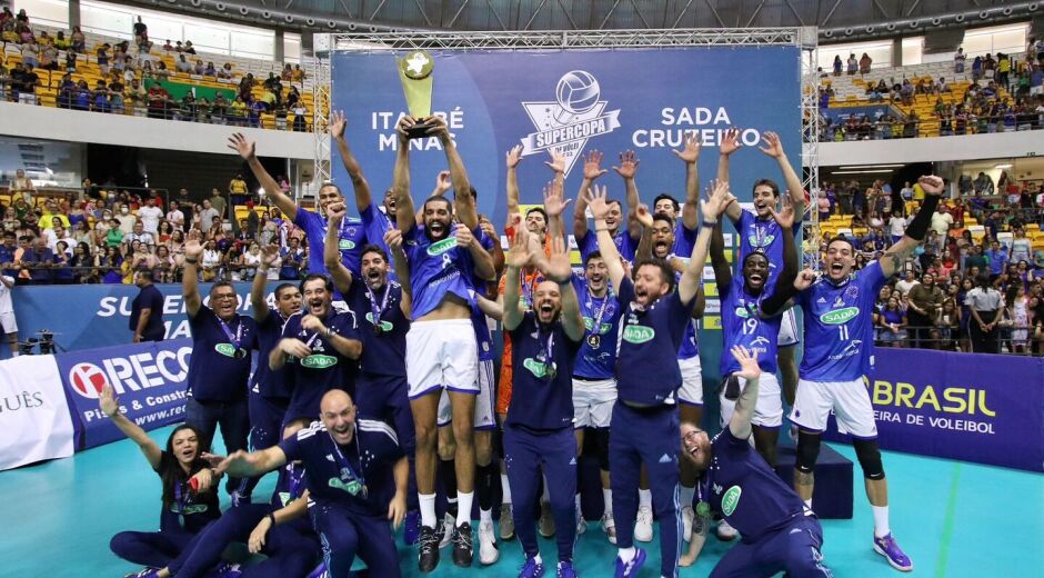 SUPERCOPA DE VÔLEI MASCULINO. FINAL. JOGO ÚNICO. PARTIDA ÚNICA. CRUZEIRO-MG. PENTACAMPEÃO. MINAS-MG. VICE-CAMPEÃO.