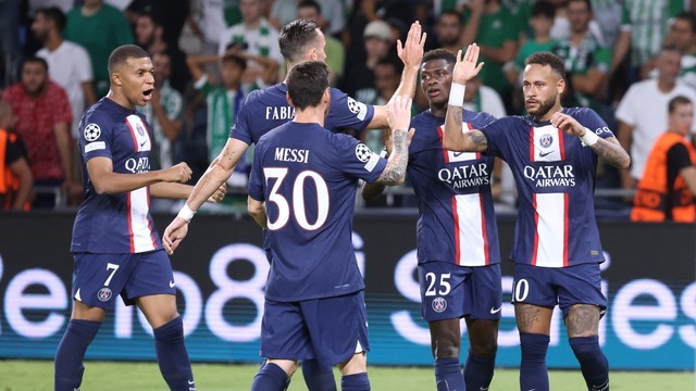 LIGA DOS CAMPEÕES DA EUROPA. TEMPORADA 2022. 2023. FASE DE GRUPOS. GRUPO H. PARIS SAINT-GERMAIN. FRANAÇA. MACCABI HAIFA. ISRAEL.