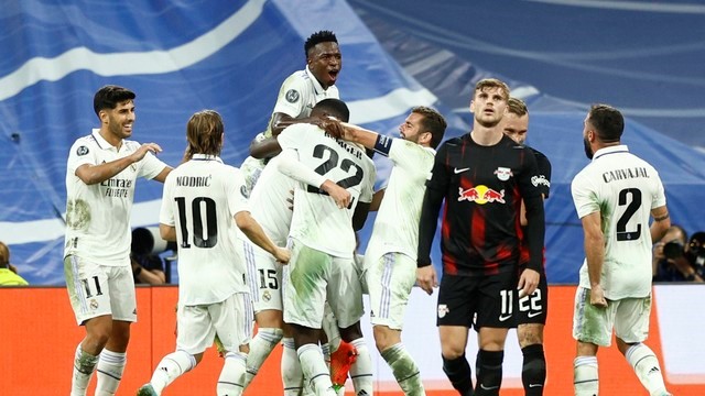 LIGA DOS CAMPEÕES DA EUROPA. TEMPORADA 2022. 2023. FASE DE GRUPOS. GRUPO F. REAL MADRID. ESPANHA. RASENBALLSPORT LEIPZIG. ALEMANHA.