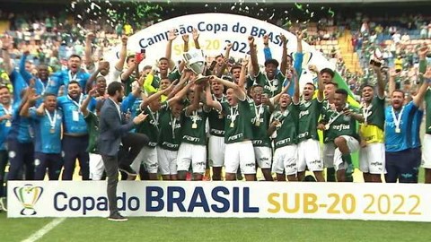 COPA DO BRASIL SUB-20 DE 2022. FINAL. JOGO ÚNICO. PARTIDA ÚNICA. PALMEIRAS-SP. CAMPEÃO. BICAMPEÃO. 2019 E 2022. FLAMENGO-RJ. VICE-CAMPEÃO.
