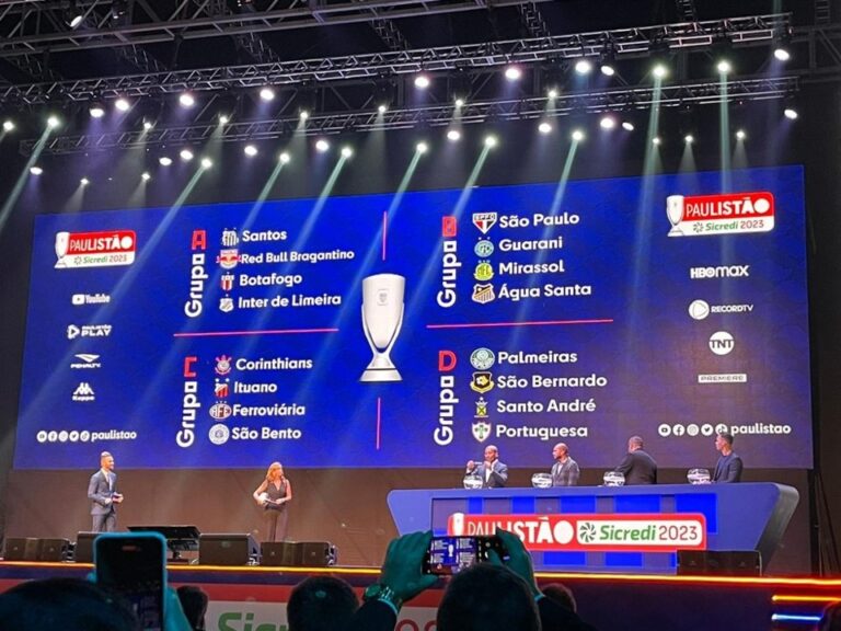 CAMPEONATO PAULISTA DE 2023. GRUPO A. SANTOS-SP. BOTAFOGO-SP. RED BULL BRAGANTINO-SP. INTERNACIONAL DE LIMEIRA-SP. GRUPO B. SÃO PAULO-SP. ÁGUA SANTA-SP. GUARANI-SP. MIRASSOL-SP. GRUPO C. CORINTHIANS-SP. ITUANO-SP. FERROVIÁRIA-SP. SÃO BENTO-SP. GRUPO D. PALMEIRAS-SP. PORTUGUESA-SP. SANTO ANDRÉ-SP. SÃO BERNARDO-SP.