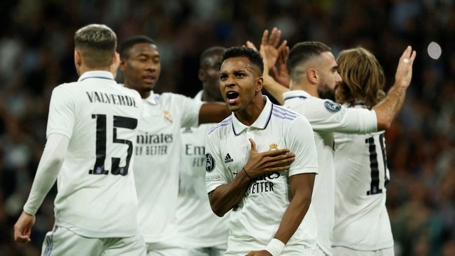 LIGA DOS CAMPEÕES DA EUROPA. TEMPORADA 2022.2023. FASE DE GRUPOS. GRUPO F. SEXTA RODADA. REAL MADRID. ESPANHA. CLASSIFICADO PARA AS OITAVAS DE FINAL. 13 PONTOS. PRIMEIRO LUGAR. CELTIC. ESCÓCIA. 2 PONTOS. QUARTO LUGAR. ELIMINADO.