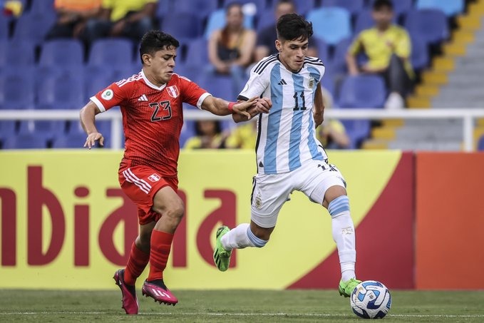 SUL-AMERICANO SUB-20 DE 2023. COLÔMBIA. PRIMEIRA FASE. QUARTA RODADA. GRUPO A. ARGENTINA. PERU.