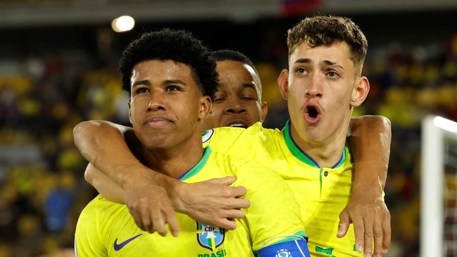 CAMPEONATO SUL-AMERICANO SUB-20 DE 2023. COLÔMBIA. HEXAGONAL FINAL. QUINTA RODADA. BRASIL. PRIMEIRO LUGAR. CAMPEÃO. 12 VEZES. DUODECACAMPEÃO. 13 PONTOS. CLASSIFICADO PARA A COPA DO MUNDO SUB-20 DE 2023. INDONÉSIA. MAIO E JUNHO DE 2023. URUGUAI. SEGUNDO LUGAR. VICE-CAMPEÃO. 12 PONTOS. CLASSIFICADO PARA A COPA DO MUNDO SUB-20 DE 2023. INDONÉSIA. MAIO E JUNHO DE 2023.