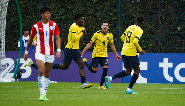 SUL-AMERICANO SUB-20 DE 2023. COLÔMBIA. HEXAGONAL FINAL. QUINTA RODADA. EQUADOR. QUARTO LUGAR. 4 PONTOS. CLASSIIFCADO PARA A COPA DO MUNDO SUB-20 DE 2023. MAIO. JUNHO DE 2023. INDONÉSIA. PARAGUAI. SEXTO LUGAR. 1 PONTO. ELIMINADO.