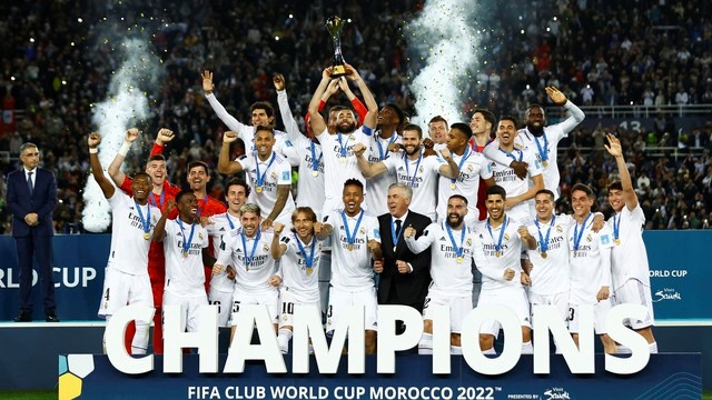 MUNDIAL DE CLUBES DA FIFA. FEDERAÇÃO INTERNACIONAL DE FUTEBOL. 2022. MARROCOS. FINAL. JOGO ÚNICO. PARTIDA ÚNICA. REAL MADRID. CAMPEÃO. ESPANHA. OCTACAMPEÃO. 1960. 1998.2002. 2014. 2016.2017.2018.2022. AL-HILAL. ARÁBIA SAUDITA. VICE-CAMPEÃO.