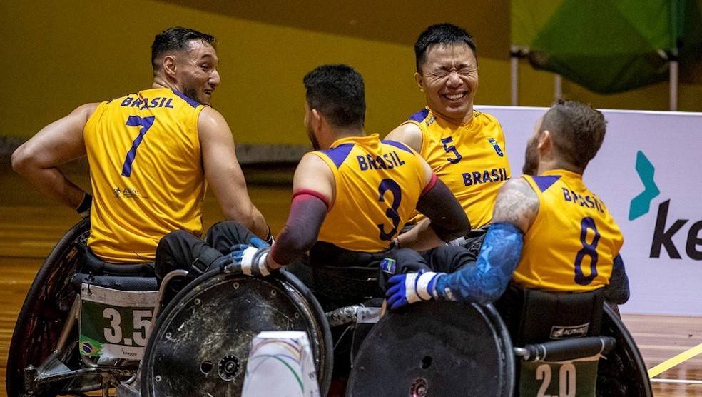 BRASIL. CAMPEÃO SUL-AMERICANO DE RÚGBI EM CADEIRAS DE RODAS. COMITÊ PARALÍMPICO BRASILEIRO. COLÔMBIA. VICE-CAMPEÃ.