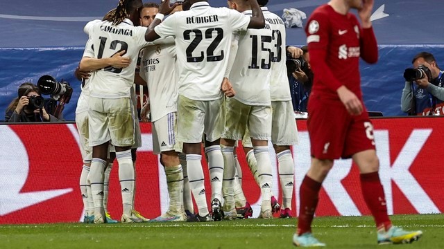 LIGA DOS CAMPEÕES DA EUROPA. TEMPORADA 2022. 2023. OITAVAS DE FINAL. JOGO DE VOLTA. SEGUNDA PARTIDA. REAL MADRID. ESPANHA. CLASSIFICADO. LIVERPOOL. INGLATERRA. ELIMINADO.