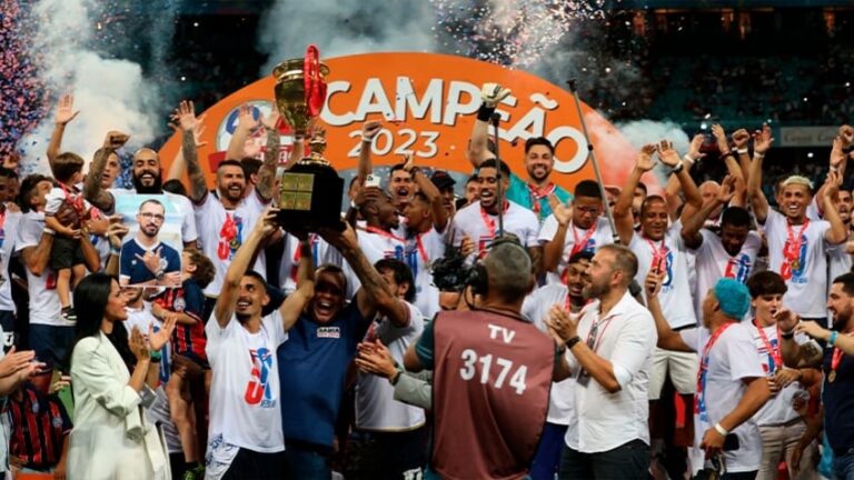 CAMPEONATO BAIANO DE 2023. FINAL. JOGO DE VOLTA. SEGUNDA PARTIDA. BAHIA-BA. CAMPEÃO. QUINQUAGÉSIMO TÍTULO BAIANO. PENTACONTACAMPEÃO. JACUIPENSE-BA. VICE-CAMPEÃO.