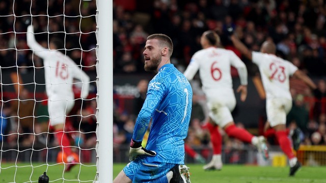 LIGA EUROPA TEMPORADA 2022.2023. QUARTAS DE FINAL. JOGO DE IDA. PRIMEIRA PARTIDA. MANCHESTER UNITED. INGLATERRA. SEVILLA. ESPANHA.