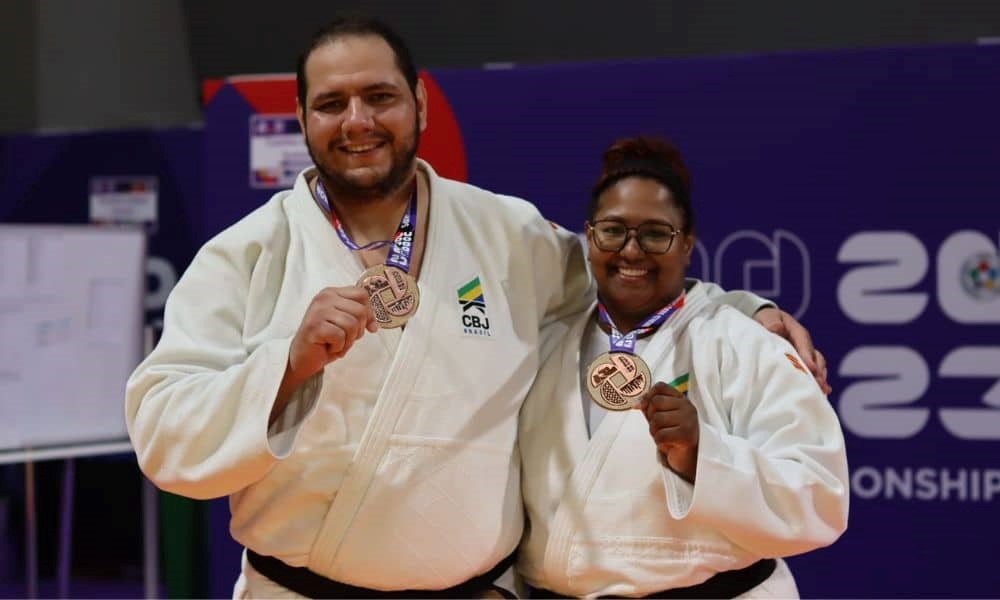 JUDÔ. MUNDIAL NO CATAR. MEDALHA DE BROZNE. BIA SOUZA. BABY. BRASIL.
