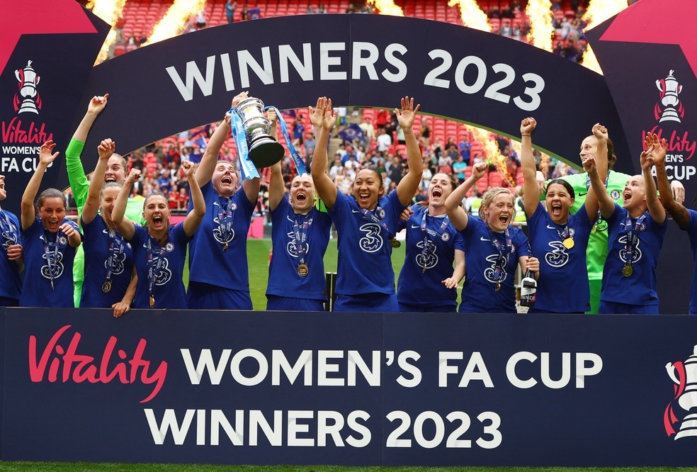 COPA DA INGLATERRA. FINAL. JOGO ÚNICO. PARTIDA ÚNICA. CHELSEA. INGLATERRA. CAMPEÃO. MANCHESTER UNITED. INGLATERRA. VICE-CAMPEÃO. CHELSEA TRICAMPEÃO. 2014/2015. 2017/2018.2022/2023.
