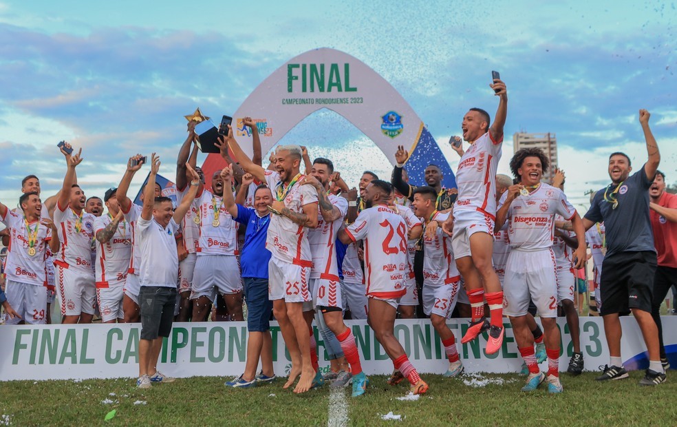 CAMPEONATO RONDONIENSE DE 2023. FINAL. JOGO DE VOLTA. PORTO VELHO-RO; CAMPEÃO. TRICAMPEÃO. 2020.2021. 2023. JI-PARANÁ-RO. VICE-CAMPEÃO.