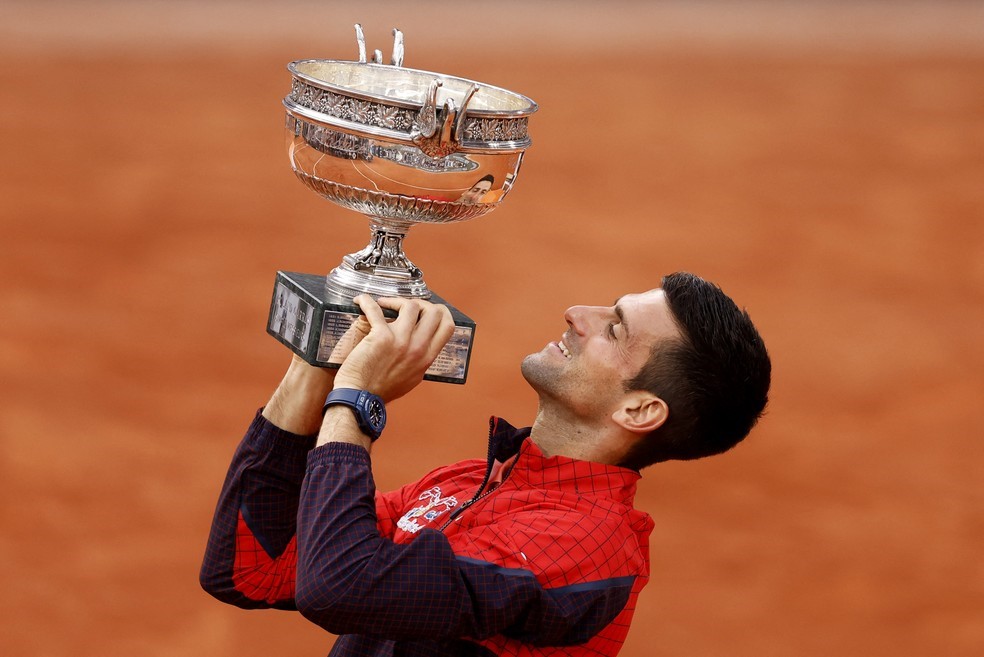 TÊNIS. FINAL. ROLAND GARROS. NOVAK DJOKOVIC. SÉRIVA. TRICAMPEÃO. CAMPEÃO. 2016.2021.2023. CASPER RUUD. NORUEGA. VICE-CAMPEÃO.
