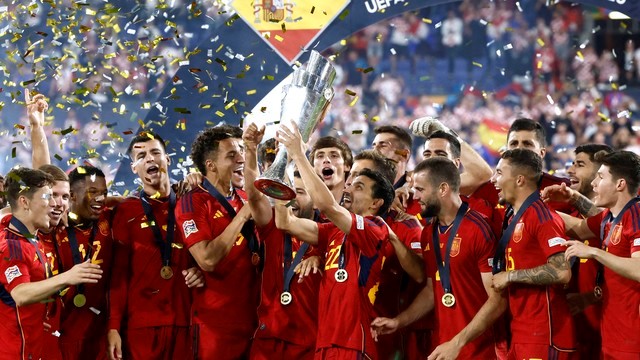 LIGA DAS NAÇÕES TEMPORADA 2022/2023. FINAL. JOGO ÚNICO. PARTIDA ÚNICA. ESPANHA. CAMPEÃ. CROÁCIA. VICE-CAMPEÃ.