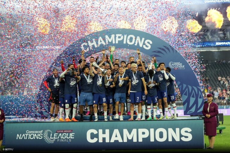LIGA DAS NAÇÕES DA CONCACAF. CONFEDERAÇÃO DE FUTEBOL DA AMÉRICA DO NORTE. AMÉRICA CENTRAL E DO CARIBE). FINAL. JOGO ÚNICO. ESTADOS UNIDOS. CAMPEÃO. BICAMPEÃO. 2019.2020. 2022.2023. CANADÁ. VICE-CAMPEÃO.