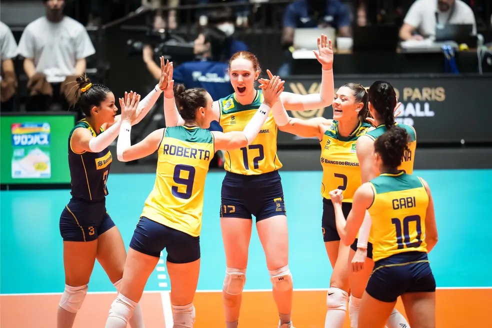 PRÉ-OLÍMPICO DE VÔLEI FEMININO DE 2023. SÉTIMO RODADA. GRUPO B. BRASIL. CLASSIFICADO PARA OS JOGOS OLÍMPICOS DE PARIS EM 2024. JAPÃO.