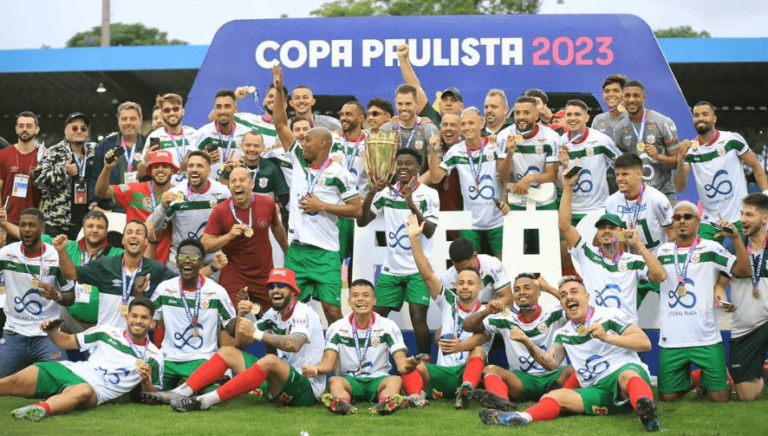 COPA PAULISTA DE 2023. FINAL. JOGO DE VOLTA. SEGUNDA PARTIDA. PORTUGUESA SANTISTA-SP. CAMPEÃ. SÃO JOSÉ-SP. VICE-CAMPEÃO.