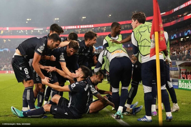 LIGA DOS CAMPEÕES DA EUROPA. TEMPORADA. 2023. 2024. CHAMPIONS LEAGUE. FASE DE GRUPOS. TERCEIRA RODADA. GRUPO D. REAL SOCIEDAD. ESPANHA. BENFICA. PORTUGAL.