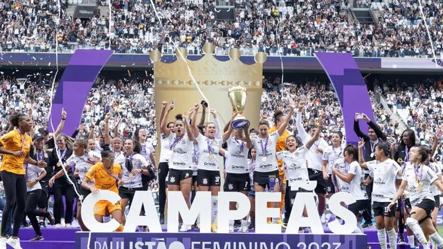 CAMPEONATO PAULISTA DE FUTEBOL FEMININO DE 2023 . FINAL. JOGO DE VOLTA. SEGUNDA PARTIDA. CORINHTIANS-SP. CAMPEÃO. QUARTO TÍTULO. 2019.2020. 2021. 2023. SÃO PAULO-SP. VICE-CAMPEÃO.