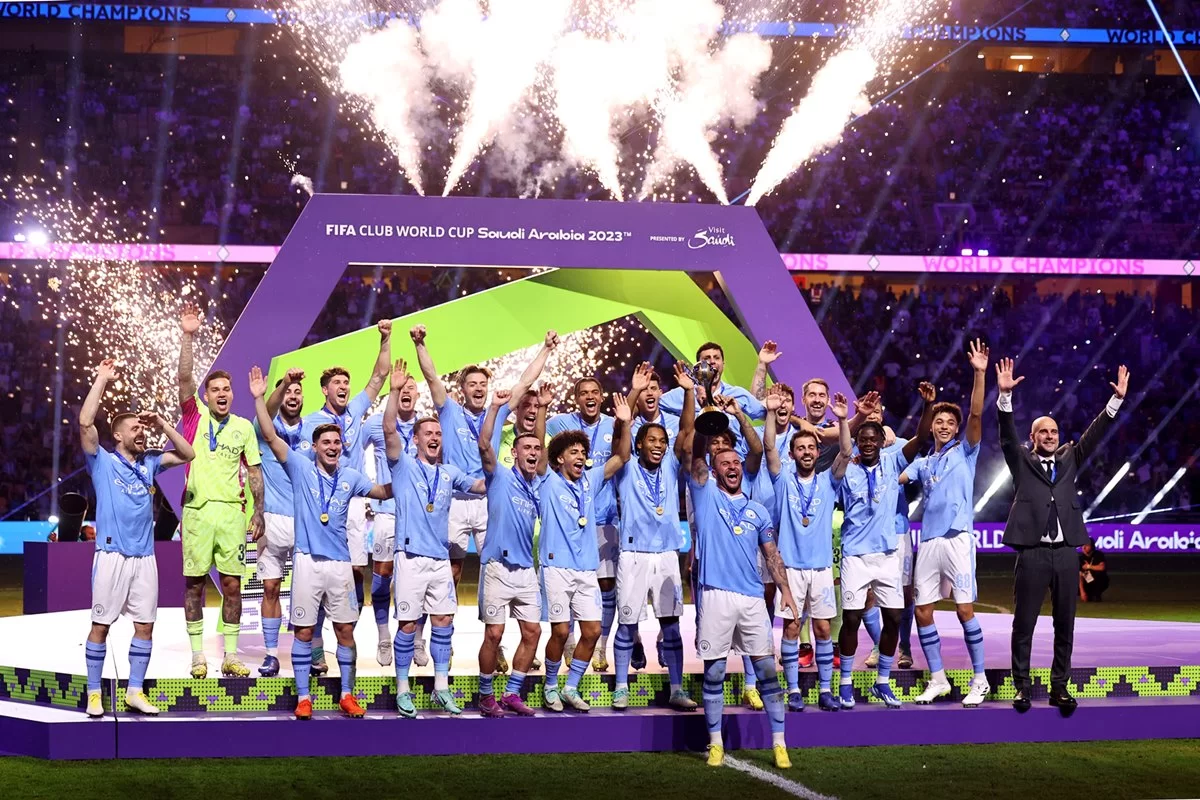 MUNDIAL DE CLUBES DE 2023. FIFA. FEDERAÇÃO INTERNACIONAL DE FUTEBOL. FINAL. JOGO ÚNICO. PARTIDA ÚNICA. MANCHESTER CITY. INGLATERRA. CAMPEÃO. FLUMINENSE-RJ. BRASIL. CAMPEÃO.