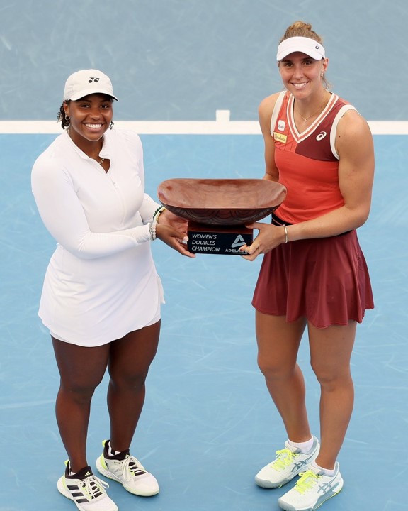 BIA HADDAD. BRASIL. TAYLOR TOWNSEND. AUSTRÁLIA. ADELAIDE. CAMPEÃ NAS DUPLAS. TÊNIS. WTA. ASSOCIAÇÃO DOS TENISTAS PROFISSIONAIS.WOMEN'S TENNIS ASSOCIATION.