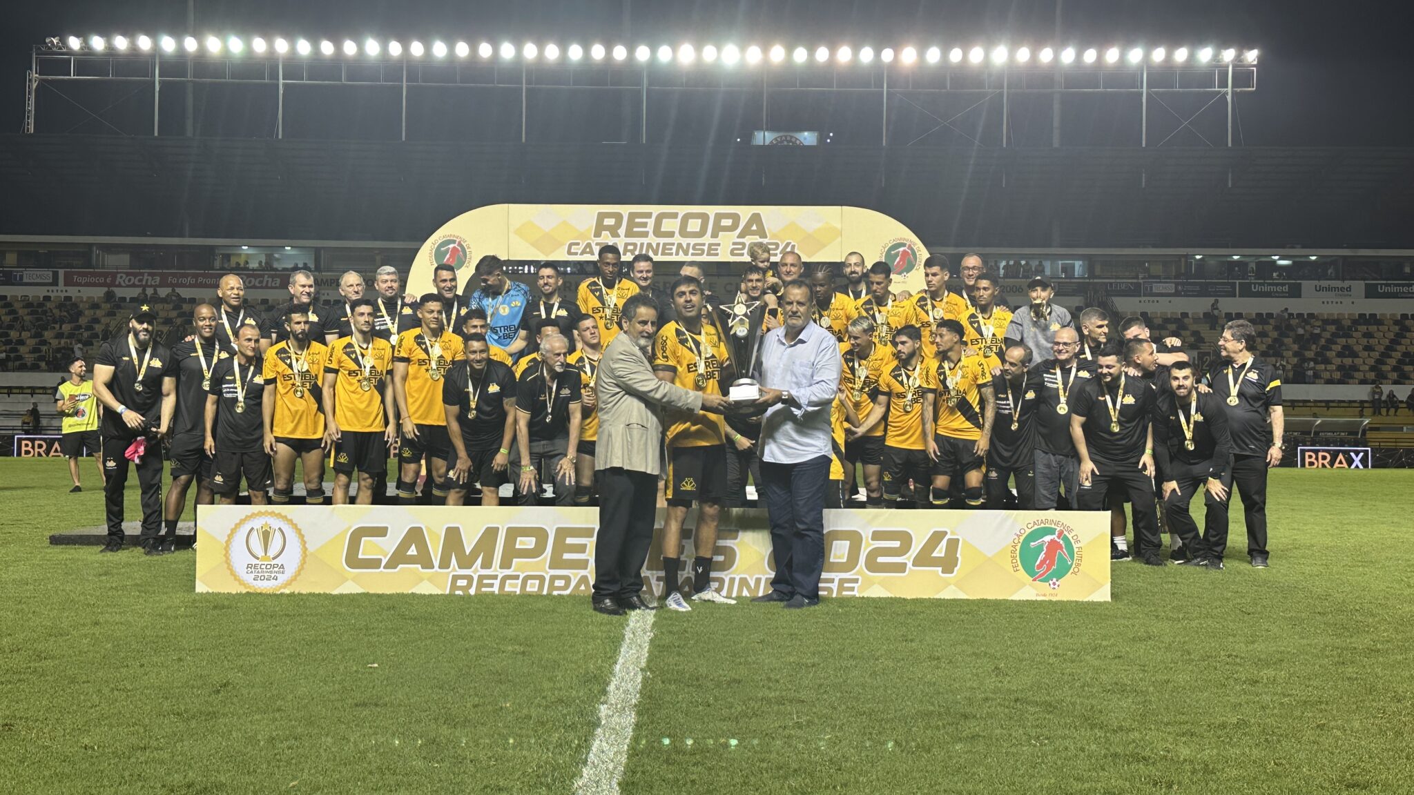 RECOPA CATARINENSE DE 2024. JOGO ÚNICO. FINAL. PARTIDA ÚNICA. CRICIÚMA-SC. CAMPEÃO. MARCÍIO DIAS-SC. VICE-CAMPEÃO.