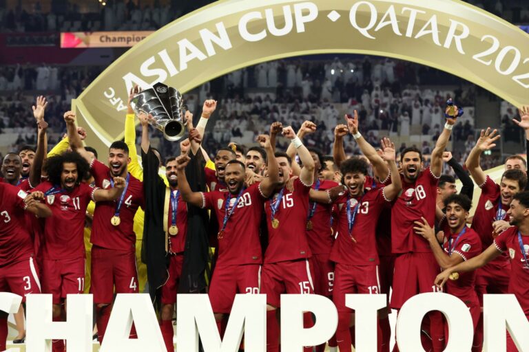 COPA DA ÁSIA DE 2024. FINAL. JOGO ÚNICO. PARTIDA ÚNICA. CATAR. BICAMPEÃO. 2019.2024. JORDÂNIA. VICE-CAMPEÃO.