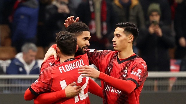 LIGA EUROPA. TEMPORADA 2023. 2024. DEZESSEIS AVOS DE FINAL. PLAY-OFFS. MILAN. ITÁLIA. RENNES. FRANÇA. JOGO DE IDA. PRIMEIRA PARTIDA. PRIMEIRO JOGO.