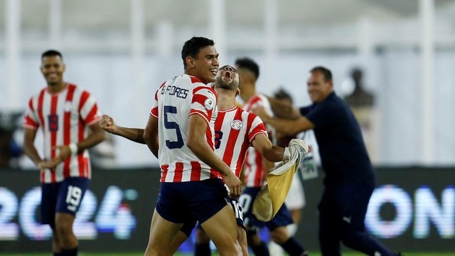 PRÉ-OLÍMPICO DE FUTEBOL MASCULINO DE 2024. QUADRANGULAR FINAL. TERCEIRA RODADA. PARAGUAI. 7 PONTOS. PRIMEIRO LUGAR. MEDALHA DE OURO. CLASSIFICADA PARA OS JOGOS OLÍMPICOS DE 2024 EM PARIS NA FRANÇA. BICAMPEÃO. 1992. 2024. ARGENTINA. 5 PONTOS. SEGUNDO LUGAR. MEDALHA DE PRATA. CLASSIFICADA PARA OS JOGOS OLÍMPICOS DE 2024 EM PARIS NA FRANÇA. BRASIL. TERCEIRO LUGAR. 3 PONTOS. MEDALHA DE BRONZE. ELIMINADO. VENEZUELA. 1 PONTO. QUARTO LUGAR. ELIMINADO.