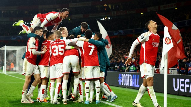 CHAMPIONS LEAGUE. LIGA DOS CAMPEÕES DA EUROPA. TEMPORADA 2023.2024. OITAVAS DE FINAL. JOGO DE VOLTA. SEGUNDA PARTIDA. ARSENAL. INGLATERRA. CLASSIFICADO. PORTO. PORTUGAL. ELIMINADO.