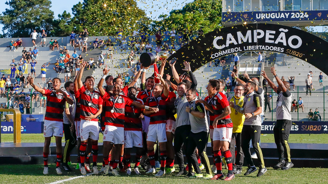 TAÇA LIBERTADORES DA AMÉRICA SUB-20 DE 2024. FINAL. JOGO ÚNICO. PARTIDA ÚNICA. FLAMENGO-RJ. BRASIL. CAMPEÃO. PRLA PRIMEIRA VEZ. BOCA JUNIORS. ARGENTINA. VICE-CAMPEÃO.
