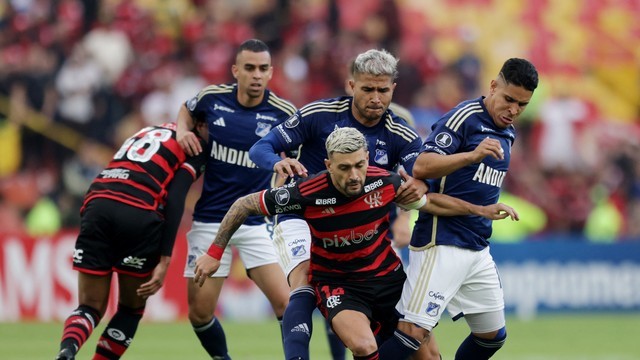 TAÇA LIBERTADORES DA AMÉRICA DE 2024. FASE DE GRUPOS. GRUPO E. PRIMEIRA RODADA. MILLONARIOS.COLÔMBIA. FLAMENGO-RJ. BRASIL.