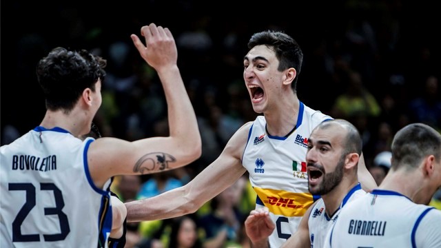 LIGA DAS NAÇÕES DE VOLEIBOL MASCULINO. TEMPORADA 2024. PRIMEIRA FASE. QUARTA RODADA. ITÁLIA. BRASIL.