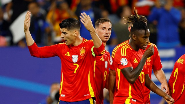 EUROCOPA DE 2024. PRIMEIRA FASE. SEGUNDA RODADA. GRUPO B. ESPANHA. CLASSIFICADA. PRIMEIRA COLOCADA DO GRUPO B. PRIMEIRO COLOCADO DO GRUPO B. ITÁLIA.