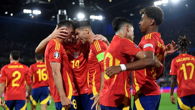 EUROCOPA DE 2024. OITAVAS DE FINAL. JOGO ÚNICO. PARTIDA ÚNICA. COLONIA. CIDADE DA ALEMANHA. ESPANHA. CLASSIFICADA. GEÓRGIA. ELIMINADA. QUARTAS DE FINAL. JOGO ÚNICO. PARTIDA ÚNICA. ESPANHA. CONTRA. ALEMANHA. STUTTGART. CIDADE DA ALEMANHA.
