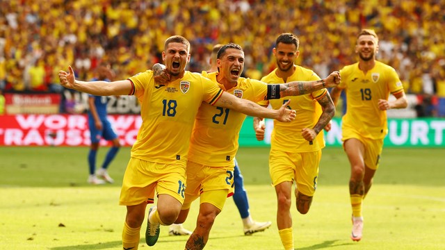 EUROCOPA DE 2024. PRIMEIRA FASE. TERCEIRA RODADA. BÉLGICA. UCRÂNIA. CLASSIFICAÇÃO FINAL DO GRUPO E. ROMÊNIA. PRIMEIRA COLOCADA. 4 PONTOS. 4 GOLS PRÓ. +1 GOL DE SALDO. CLASSIFICADA. BÉLGICA. SEGUNDA COLOCADA. 4 PONTOS. 2 GOLS PRÓ .+1 GOL DE SALDO. CLASSIFICADA. ESLOVÁQUIA. TERCEIRA COLOCADA. 4 PONTOS. 0 GOL DE SALDO. CLASSIFICADA. UCRÂNIA. QUARTA COLOCADA. 4 PONTOS. -2 GOLS DE SALDO. ELIMINADA. FRANKFURT. CIDADE DA ALEMANHA.
