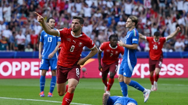 EUROCOPA DE 2024. OITAVAS DE FINAL. SUÍÇA. CLASSIFICADA. ITÁLIA. ELIMINADA. ESTPADIO OLÍMPICO DE BERLIM.QUARTAS DE FINAL. DÜSSELDORF. SUÍÇA. CONTRA O VENCEDOR DE INGLATERRA E ESLOVÁQUIA. SÁBADO. 6 DE JULHO DE 2024. 13 HORAS. HORÁRIO DE BRASÍLIA.