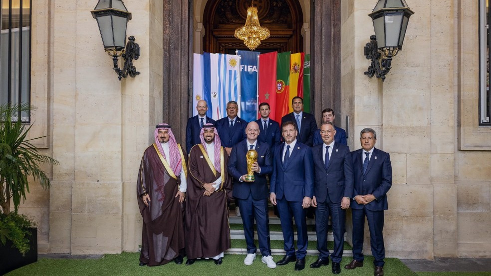 COPA DO MUNDO DE 2030. PORTUGAL. ESPANHA. MARROCOS. ARGENTINA. PARAGUAI. URUGUAI. COPA DO MUNDO DE 2034. ARÁBIA SAUDITA.