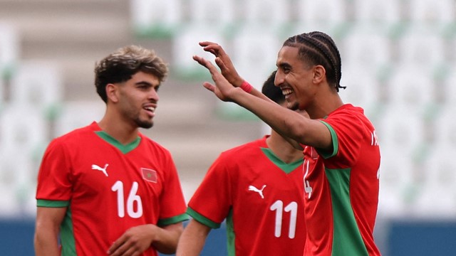 JOGOS OLÍMPICOS DE 2024. FUTEBOL MASCULINO. PRIMEIRA FASE. PRIMEIRA RODADA. GRUPO B. MARROCOS. ARGENTINA.