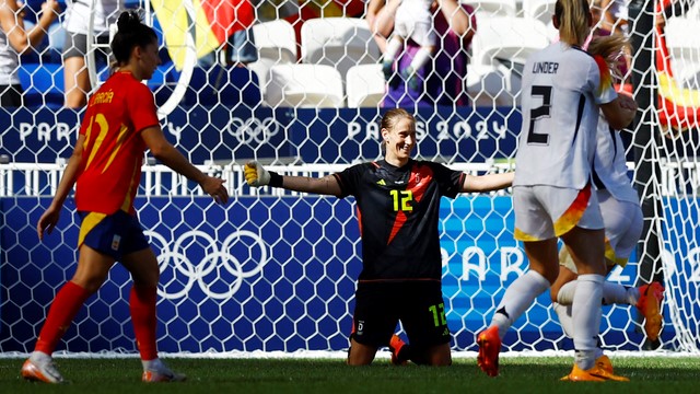 JOGOS OLIMPÍCOS. FRANÇA. 2024. FUTEBOL FEMININO. DECISÃO DO ETRCEIRO LUGAR. DECISÃO DO QUARTO LUGAR. ALEMANHA. MEDALHA DE BRONZE. TERCEIRO LUGAR. ESPANHA. QUARTO LUGAR.