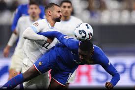 LIGA DAS NAÇÕES DA UEFA. UNIÃO DAS ASSOCIAÇÕES EUROPEIAS DE FUTEBOL. TEMPORADA 2024/2025. PRIMEIRA FASE. LIGA A. QUINTA RODADA. GRUPO 2. FRANÇA. ISRAEL.