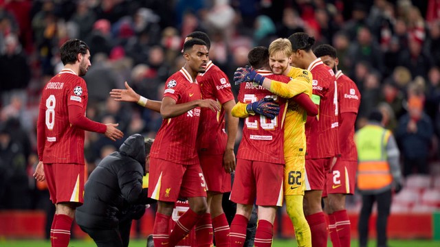 LIGA DOS CAMPEÕES DA EUROPA. CHAMPIONS LEAGUE. TEMPORADA 2024.2025. PRIMEIRA FASE. QUINTA RODADA. LIVERPOOL. INGLATERRA. REAL MADRID. ESPANHA.
