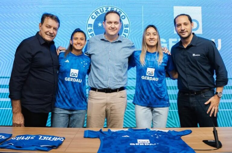 GERDAU. CRUZEIRO-MG. FUTEBOL FEMININO. 2026. PATROCÍNIO. RENOVAÇÃO.