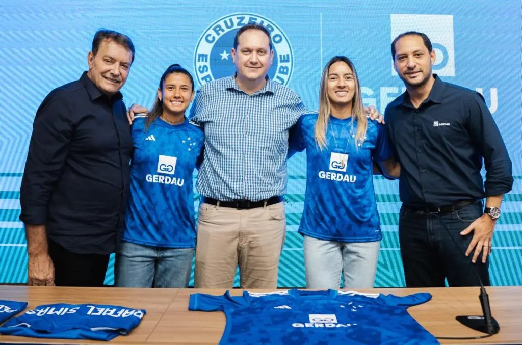 GERDAU. CRUZEIRO-MG. FUTEBOL FEMININO. 2026. PATROCÍNIO. RENOVAÇÃO.