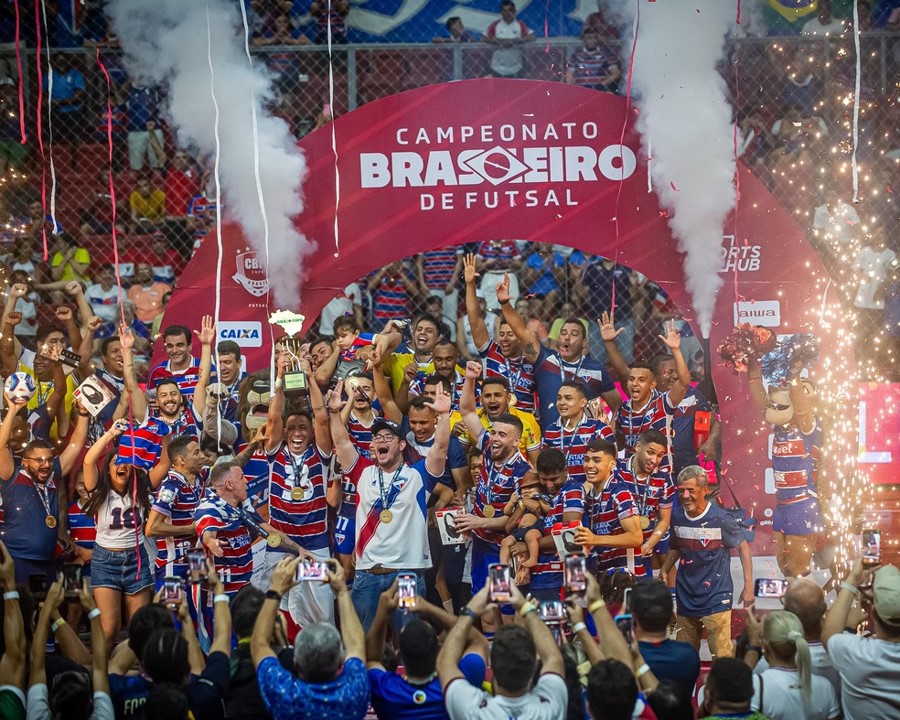 CAMPEONATO BRASILEIRO DA FUTSAL DE 2024. FINAL. JOGO DE VOLTA. SEGUNDA PARTIDA.S EGUNDO JOGO. FORTALEA-CE. CAMPEÃO. APODI-RN. VICE-CAMPEÃO.