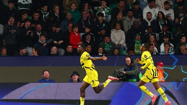 LIGA DOS CAMPEÕES DA EUROPA. TEMPORADA 2024.2025. CHAMPIONS LEAGUE. PLAYOFFS. PRIMEIRA PARTIDA. JOGO DE IDA. SPORTING. PORTUGAL. BORUSSIA DORTMUND. ALEMANHA.