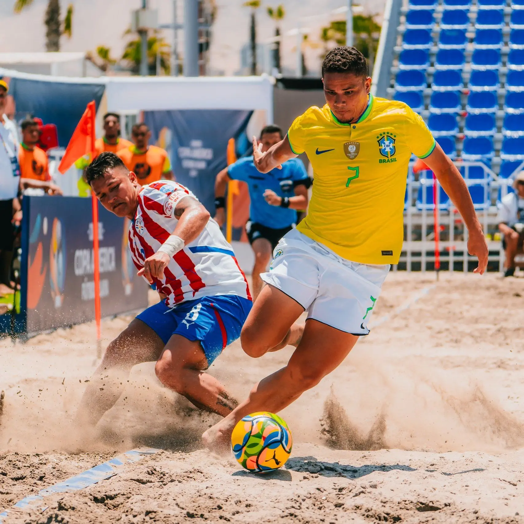 CONMEBOL. CONFEDERAÇÃO SUL-AMERICANA DE FUTEBOL. COPA AMÉRICA DE BEACH SOCCER. PRIEMIRA FASE. QUARTA RODADA. BRASIL. PARAGUAI. GRUPO B.