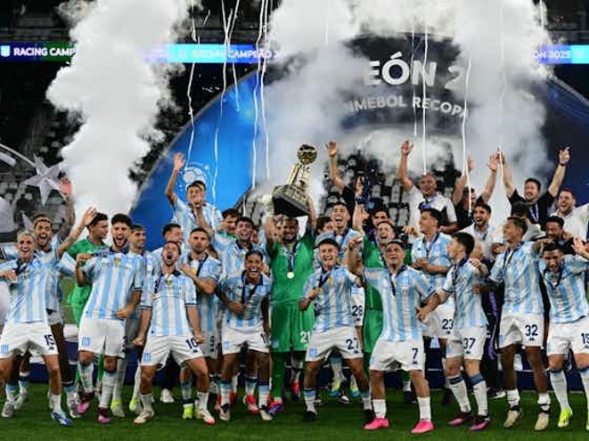 RECOPA SUL-AMERICANA DE 2025. FINAL. JOGO DE VOLTA. SEGUNDA PARTIDA. SEGUNDO JOGO. RACING. ARGENTINA. CAMPEÃO. BOTAFOGO-RJ. BRASIL. VICE-CAMPEÃO.