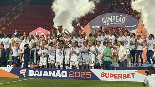 CAMPEONATO BAIANO DE 2025. FINAL. JOGOD E VOLTA. SEGUNDO JOGO. SEGUNDA PARTIDA. BAHIA-BA. CAMPEÃO. QUINQUAGÉSIMA PRIMEIRA VEZ. VITÓRIA-BA. 1931. 1933. 1934. 1936. 1938. 1940. 1944. 1945. 1947. 1948. 1949. 1950. 1952. 1954. 1956. 1958. 1959. 1960. 1961. 1962. 1967. 1970. 1971. 1973. 1974. 1975. 1976. 1977. 1978. 1979. 1981. 1982. 1983. 1984. 1986. 1987. 1988. 1991. 1993. 1994. 1998. 1999. 2001. 2012. 2014. 2015. 2018. 2019. 2020. 2023. 2025. VITÓRIA-BA. VICE-CAMPEÃO.